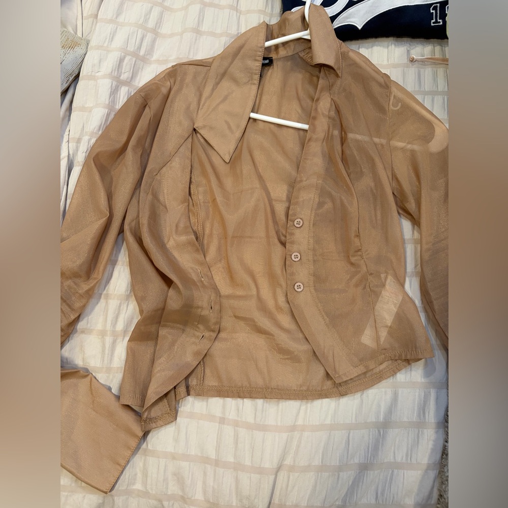 REVOLVE Sheer Tan Bodysuit